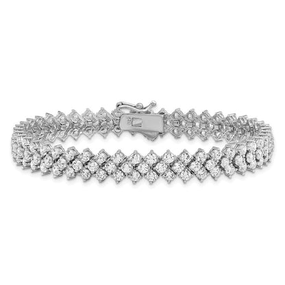 Sterlingsilber Rhodiniert 138 Zirkonia Poliert 7"" Armband