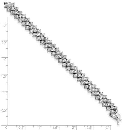 Sterlingsilber Rhodiniert 138 Zirkonia Poliert 7"" Armband