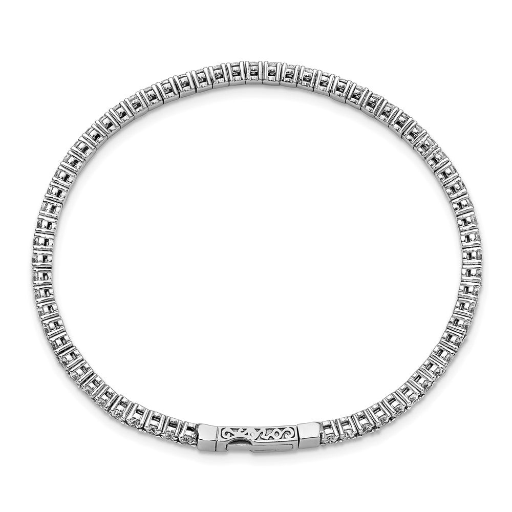Sterlingsilber Schimmernd Rhodiniert 65 Stein Zirkonia Flexibel Armreif Armband