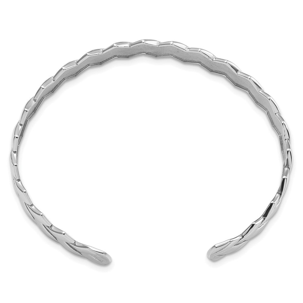 Sterlingsilber Rhodiniert Poliert Manschette Armreif