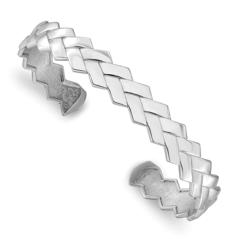 Sterlingsilber Rhodiniert Poliert Manschette Armreif