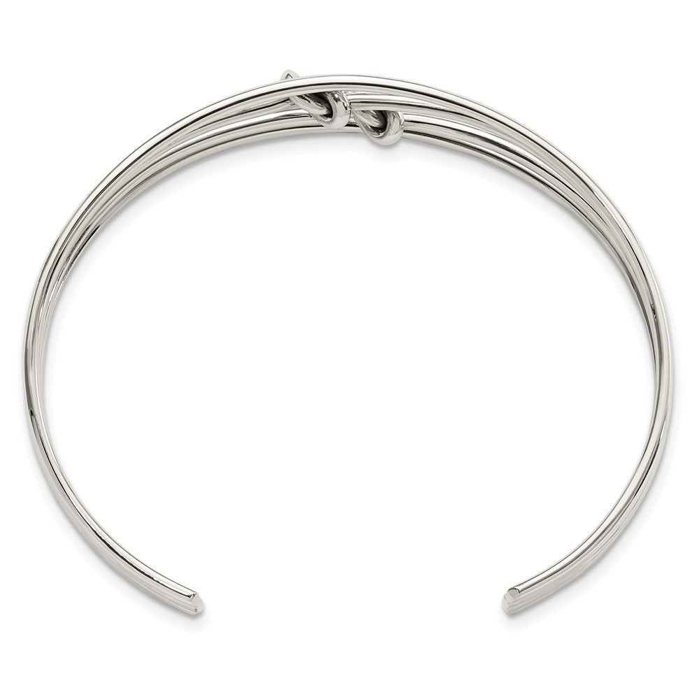 Sterlingsilber Poliert 4 Ring Knots Manschette Armreif