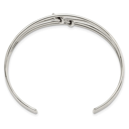 Sterlingsilber Poliert 4 Ring Knots Manschette Armreif