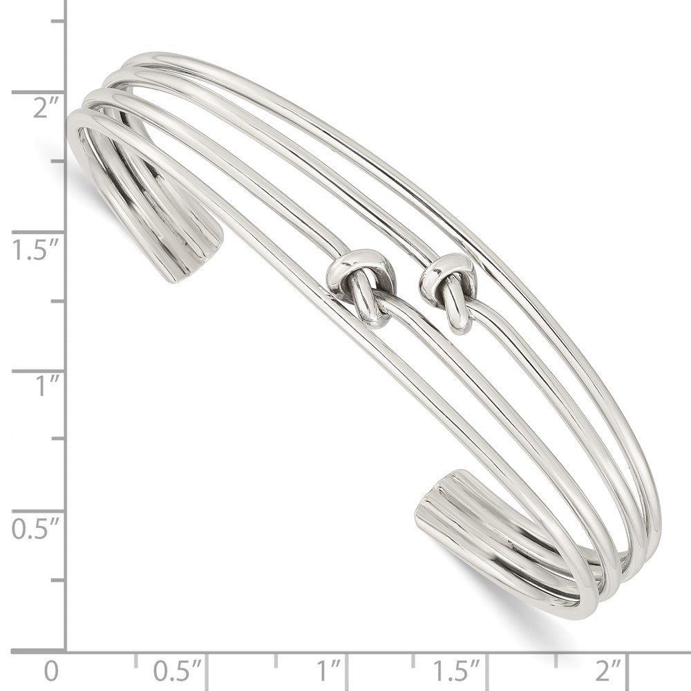 Sterlingsilber Poliert 4 Ring Knots Manschette Armreif