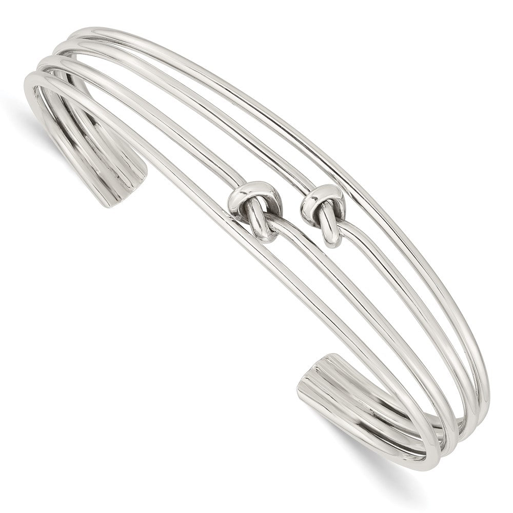Sterlingsilber Poliert 4 Ring Knots Manschette Armreif