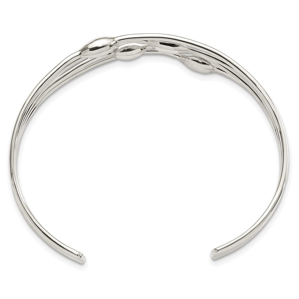 Sterlingsilber Poliert 4 Ring Manschette Armreif