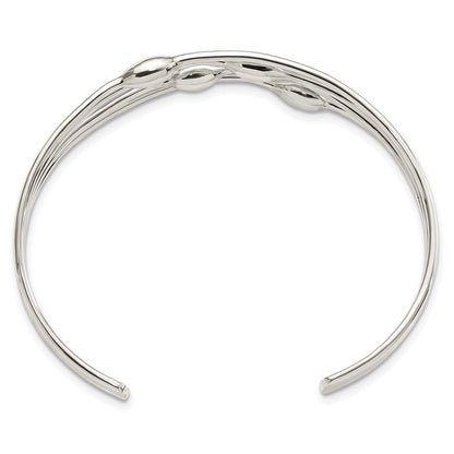 Sterlingsilber Poliert 4 Ring Manschette Armreif