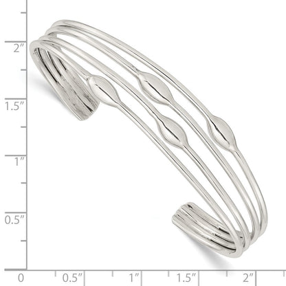 Sterlingsilber Poliert 4 Ring Manschette Armreif