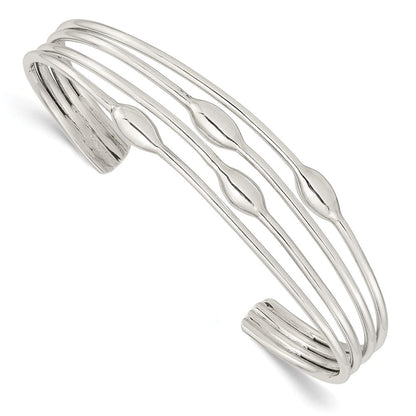 Sterlingsilber Poliert 4 Ring Manschette Armreif