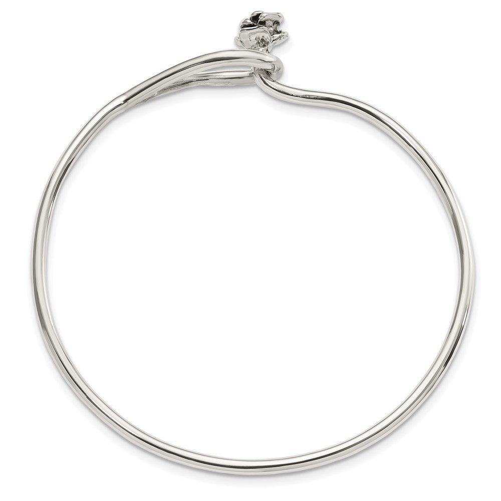 Sterlingsilber Poliert Blume Catch Armreif