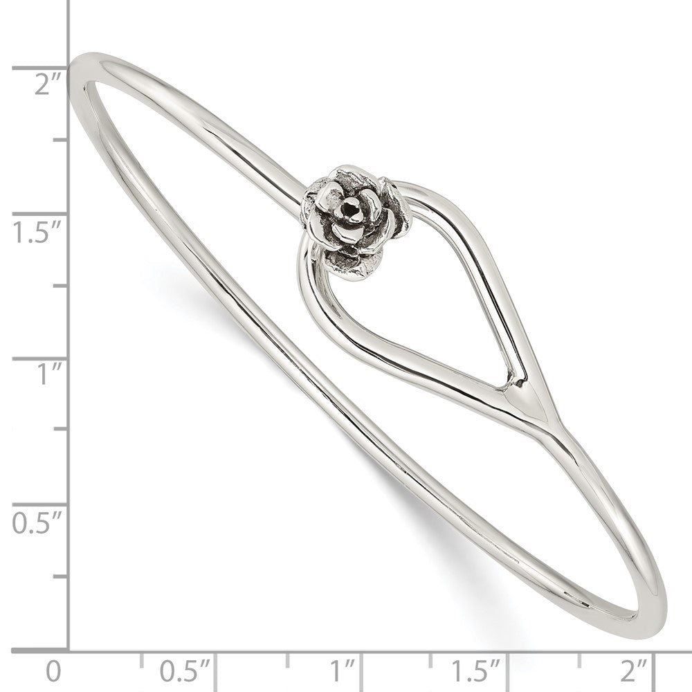 Sterlingsilber Poliert Blume Catch Armreif