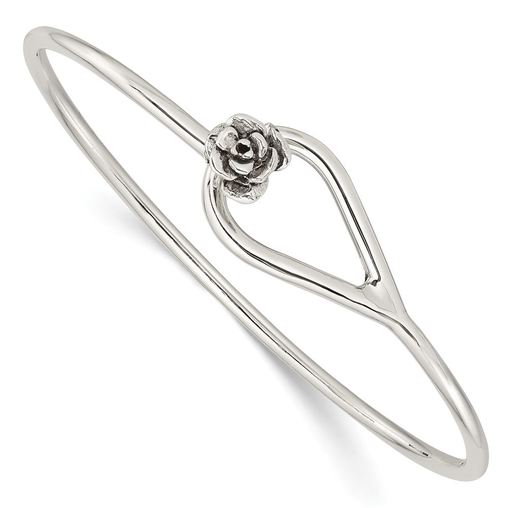 Sterlingsilber Poliert Blume Catch Armreif