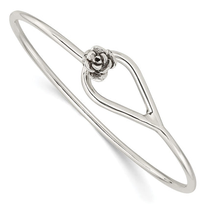 Sterlingsilber Poliert Blume Catch Armreif