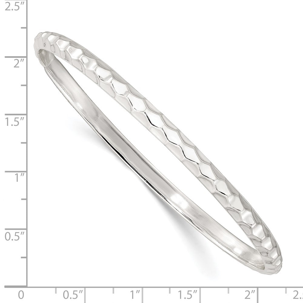 Sterlingsilber Strukturiert 4mm Schieber-on Armreif