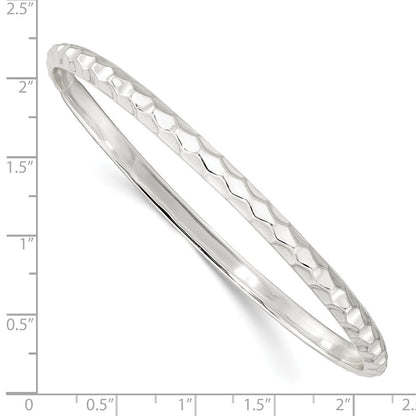 Sterlingsilber Strukturiert 4mm Schieber-on Armreif