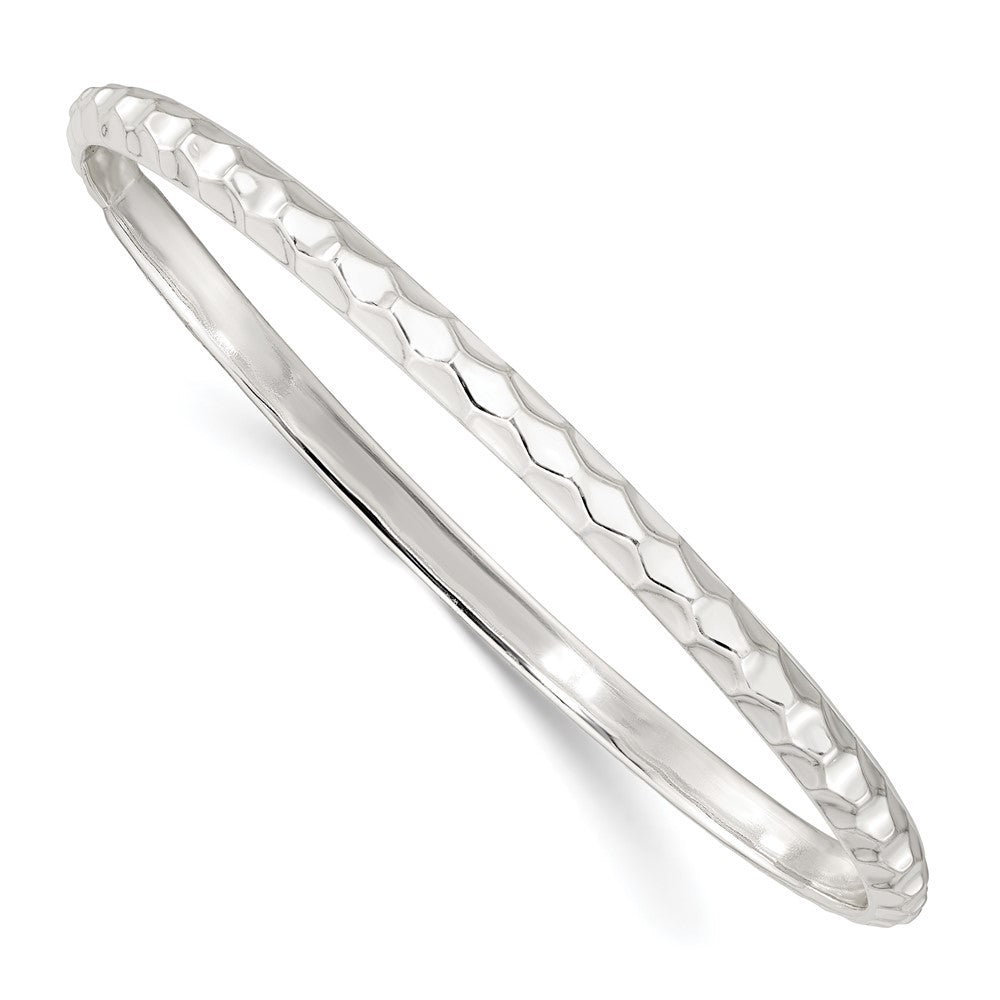 Sterlingsilber Strukturiert 4mm Schieber-on Armreif