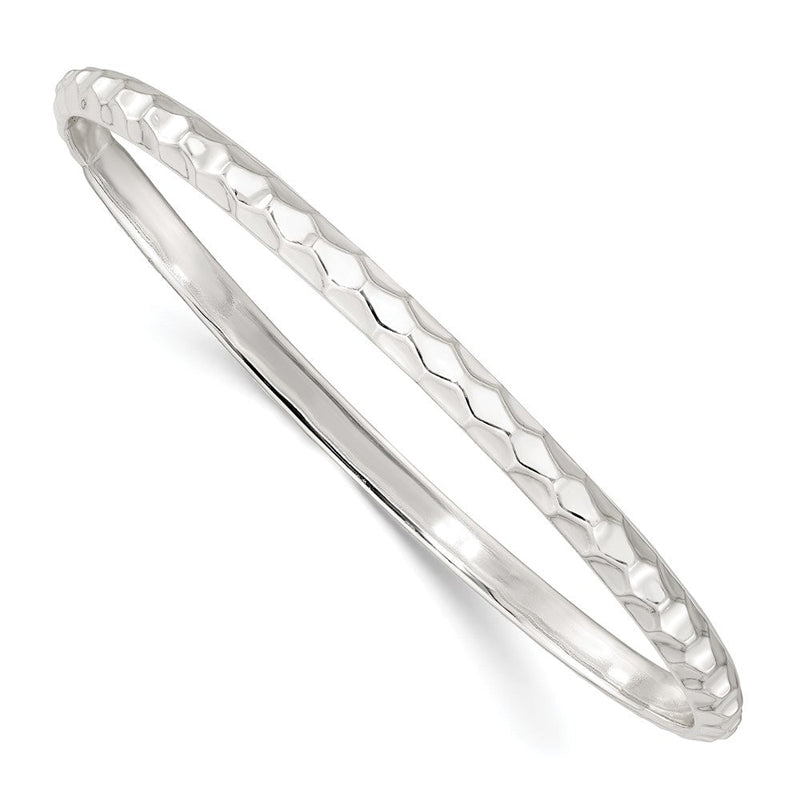Sterlingsilber Strukturiert 4mm Schieber-on Armreif