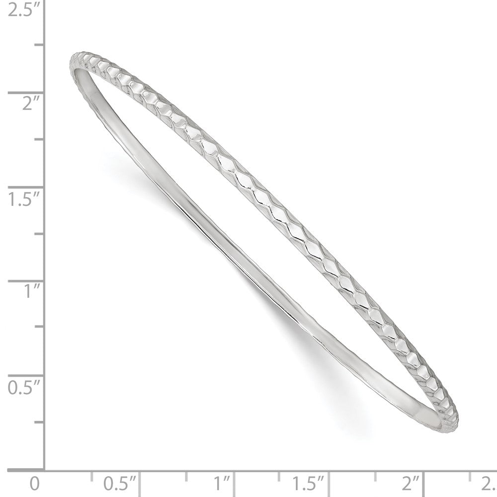 Sterlingsilber Poliert 2.5mm Strukturiert Schieber-on Armreif