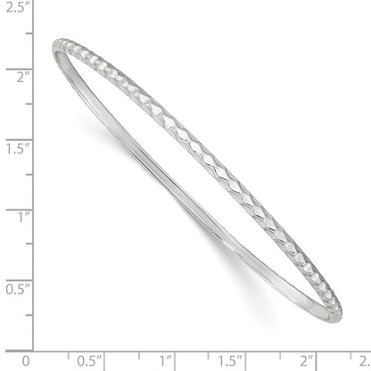 Sterlingsilber Poliert 2.5mm Strukturiert Schieber-on Armreif