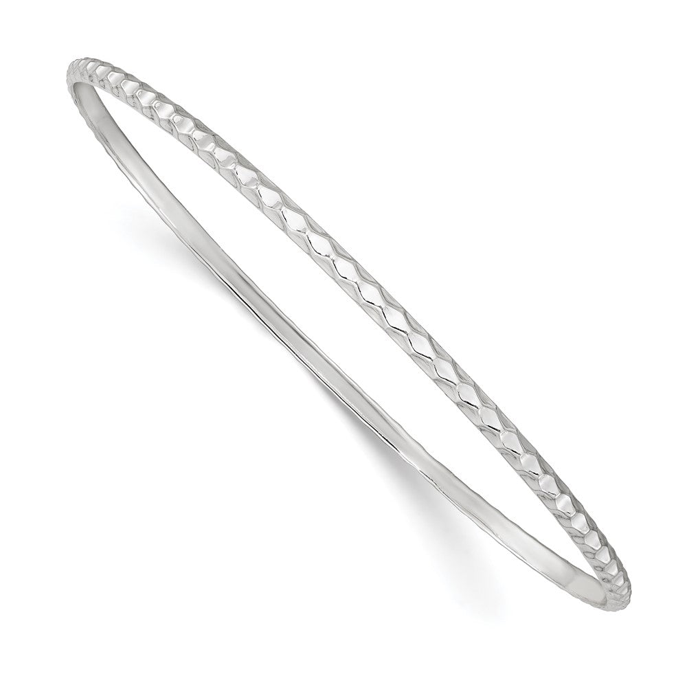 Sterlingsilber Poliert 2.5mm Strukturiert Schieber-on Armreif