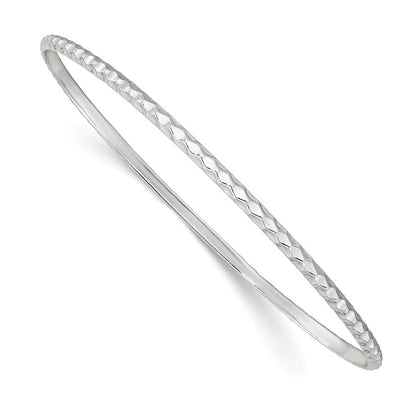 Sterlingsilber Poliert 2.5mm Strukturiert Schieber-on Armreif