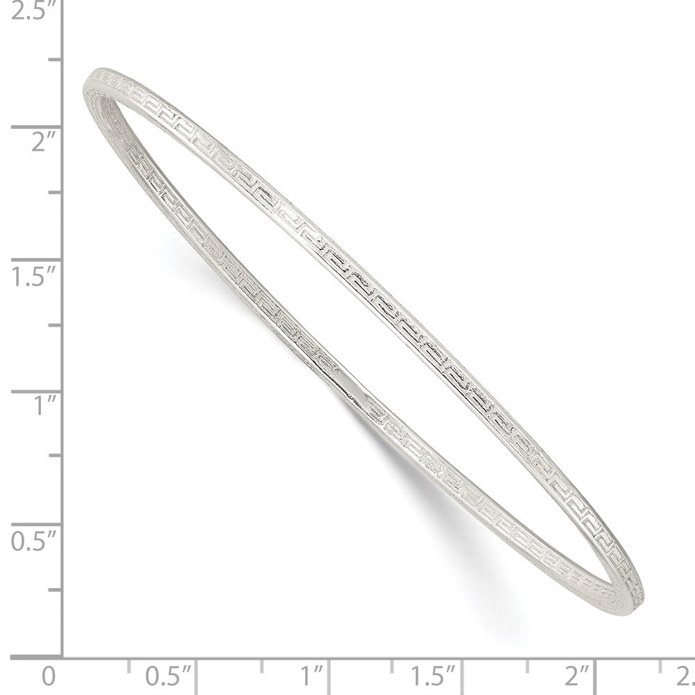 Sterlingsilber Poliert 2.25mm Greek Key Schieber-on Armreif