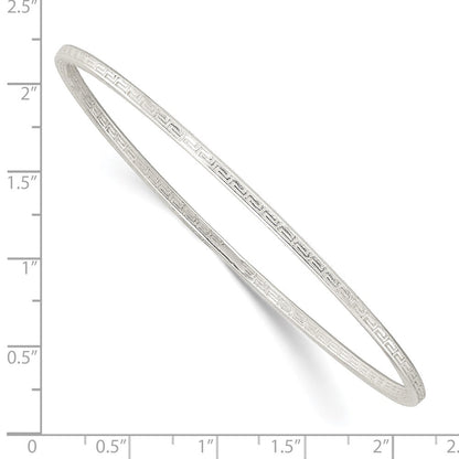 Sterlingsilber Poliert 2.25mm Greek Key Schieber-on Armreif