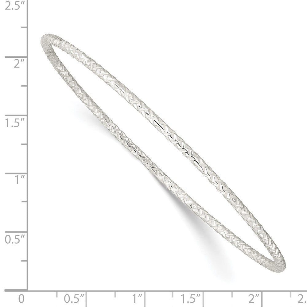 Sterlingsilber Diamantiert 2mm Schieber-on Armreif
