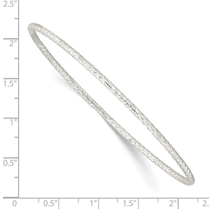 Sterlingsilber Diamantiert 2mm Schieber-on Armreif