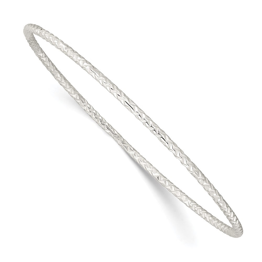 Sterlingsilber Diamantiert 2mm Schieber-on Armreif