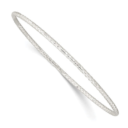 Sterlingsilber Diamantiert 2mm Schieber-on Armreif