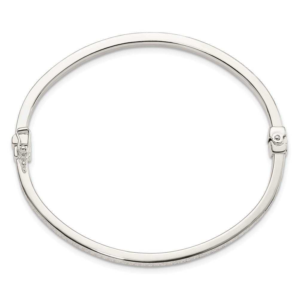Sterlingsilber Poliert Strukturiert Design Klappbar Armreif