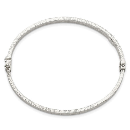 Sterlingsilber Poliert Greek Key Design Klappbar Armreif