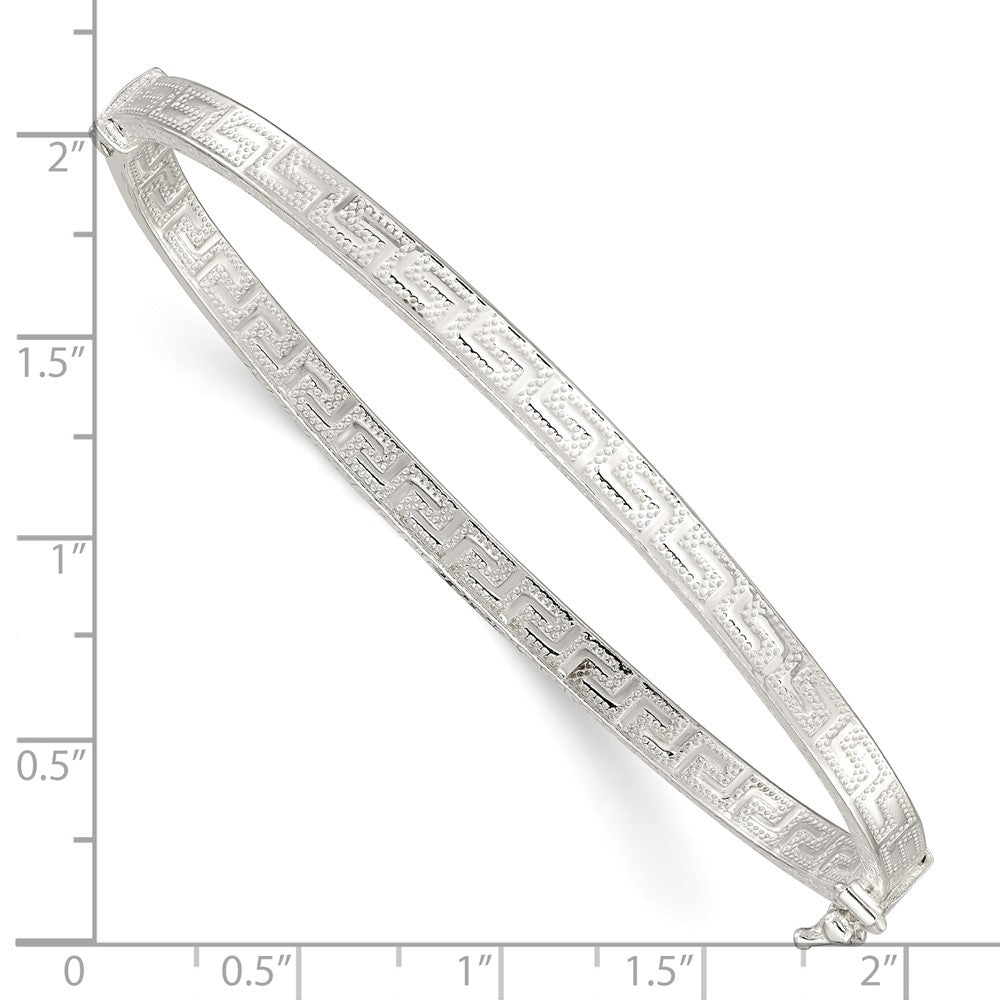 Sterlingsilber Poliert Greek Key Design Klappbar Armreif