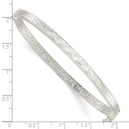 Sterlingsilber Poliert Greek Key Design Klappbar Armreif