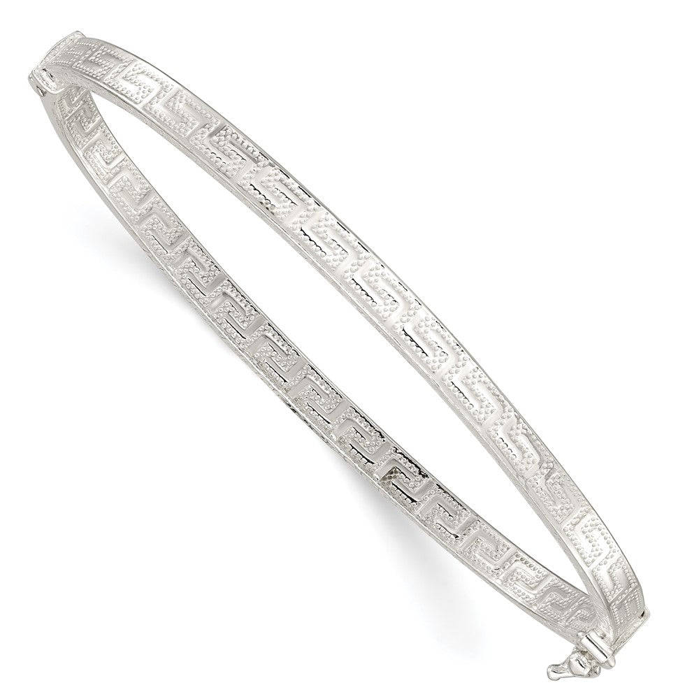 Sterlingsilber Poliert Greek Key Design Klappbar Armreif