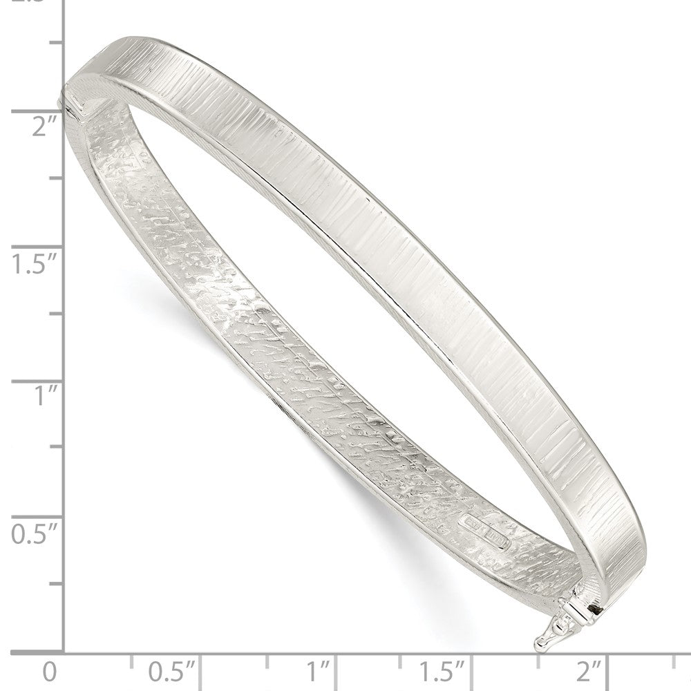 Sterlingsilber Poliert & Strukturiert Klappbar Armreif