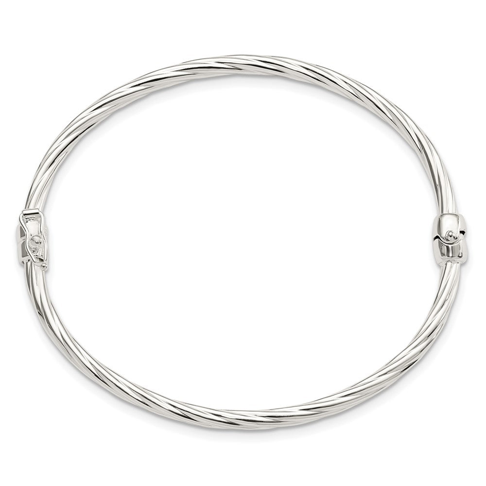 Sterlingsilber Sliver Poliert Gedreht Klappbar Armreif
