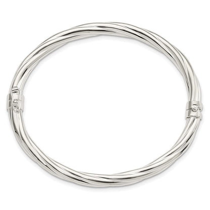 Sterlingsilber Poliert Gedreht Klappbar Armreif