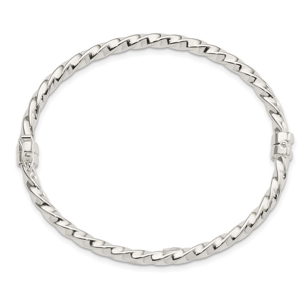 Sterlingsilber Poliert Gedreht Klappbar Armreif