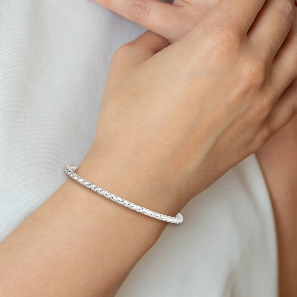 Sterlingsilber Poliert Flexibel Weaved Armreif Armband