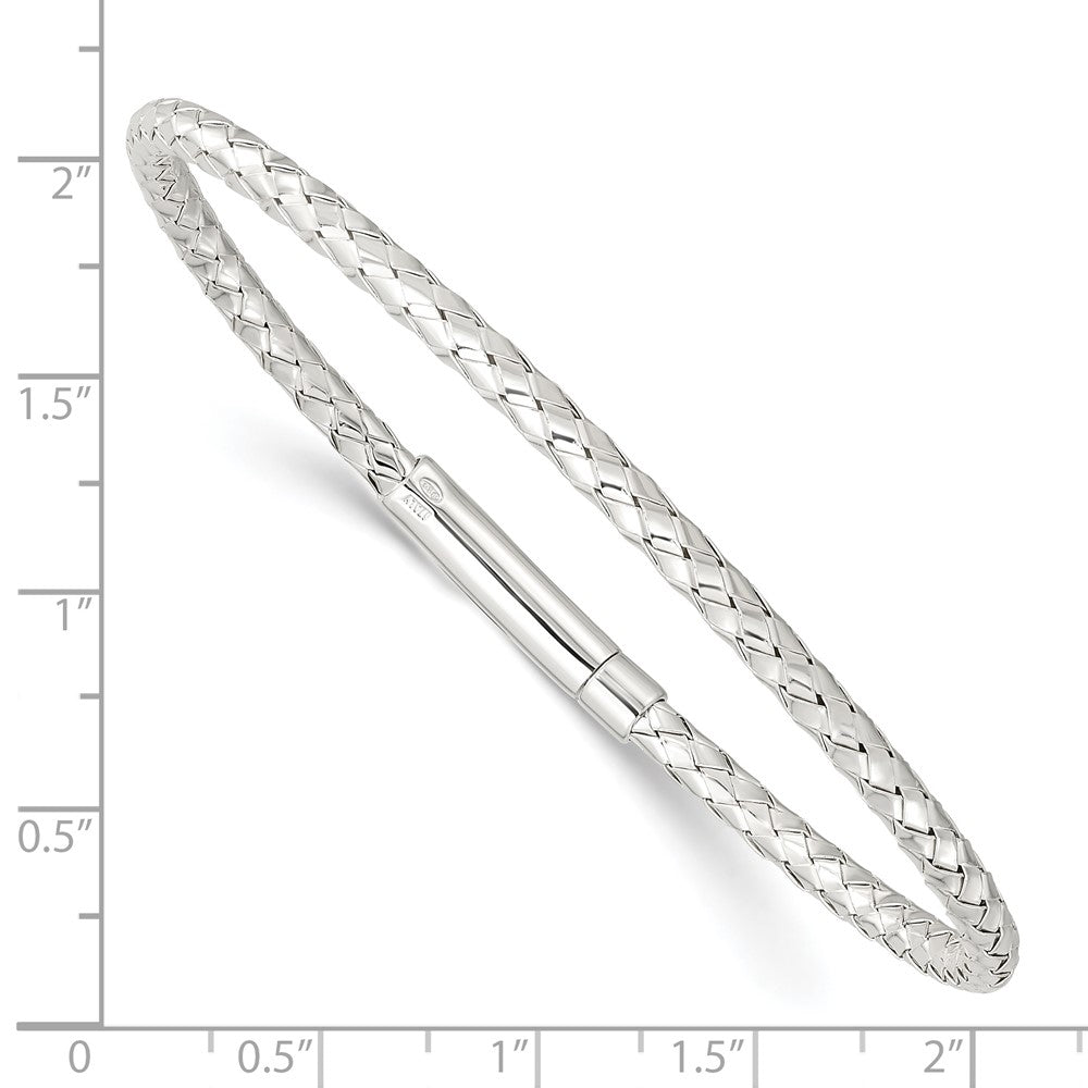 Sterlingsilber Poliert Flexibel Weaved Armreif Armband