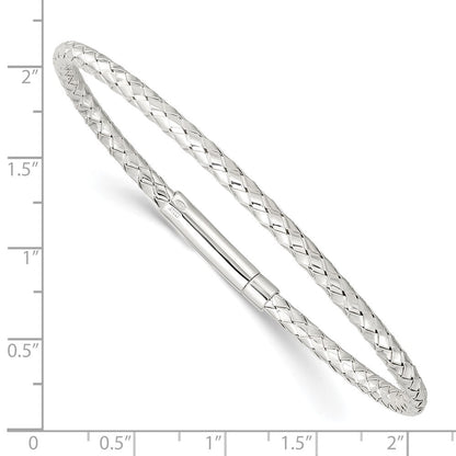 Sterlingsilber Poliert Flexibel Weaved Armreif Armband