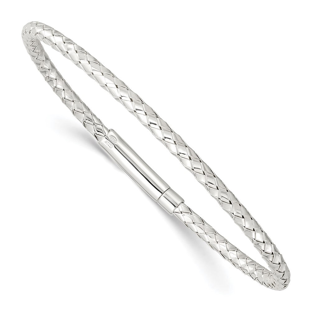 Sterlingsilber Poliert Flexibel Weaved Armreif Armband