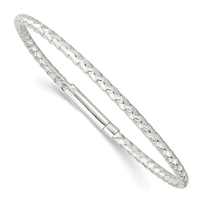 Sterlingsilber Poliert Flexibel Weaved Armreif Armband