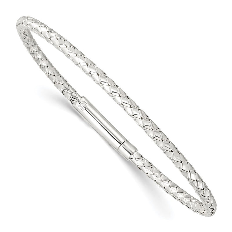 Sterlingsilber Poliert Flexibel Weaved Armreif Armband