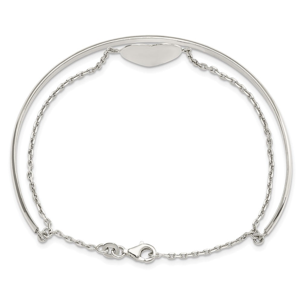 Sterlingsilber Poliert Herz Ring und Armreif