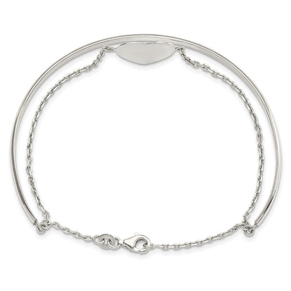 Sterlingsilber Poliert Herz Ring und Armreif