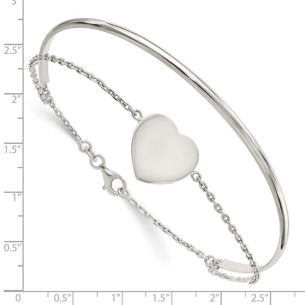 Sterlingsilber Poliert Herz Ring und Armreif