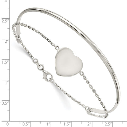 Sterlingsilber Poliert Herz Ring und Armreif